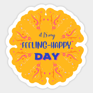 feeling happy blue Sticker